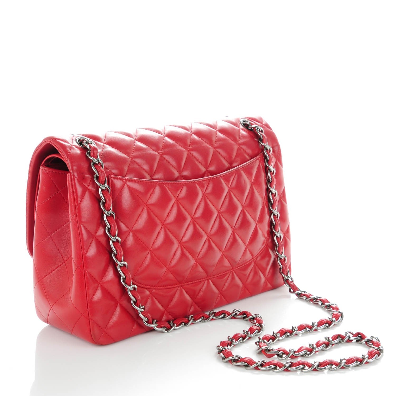 Chanel Lambskin Quilted Jumbo Double Flap Red 3 of 8