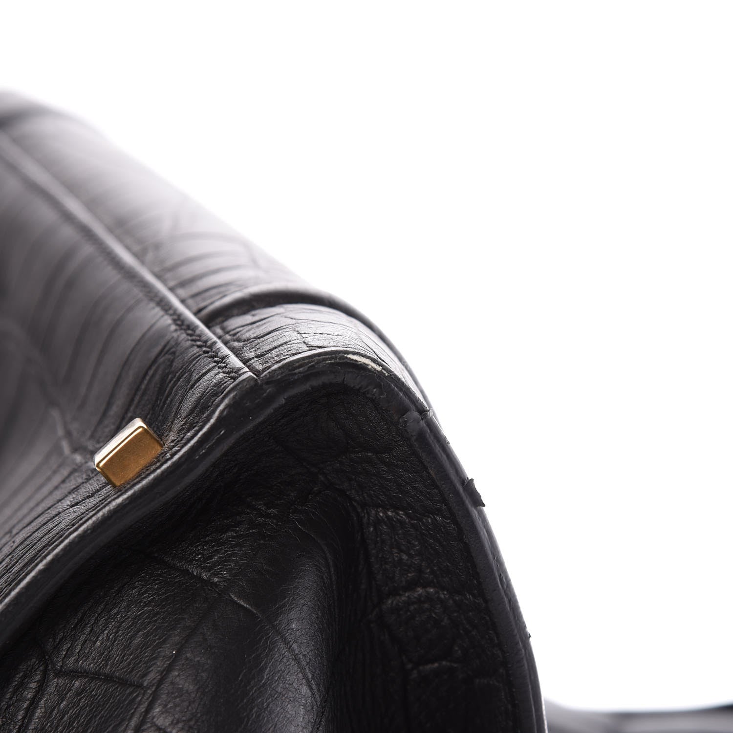 Celine Crocodile Embossed Calfskin Large Phantom Luggage Black 12 of 14