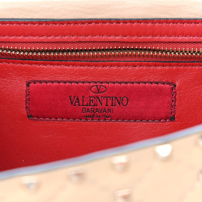 Valentino Garavani Nappa Rockstud Spike Wallet on Chain Camel Rose 6 of 9