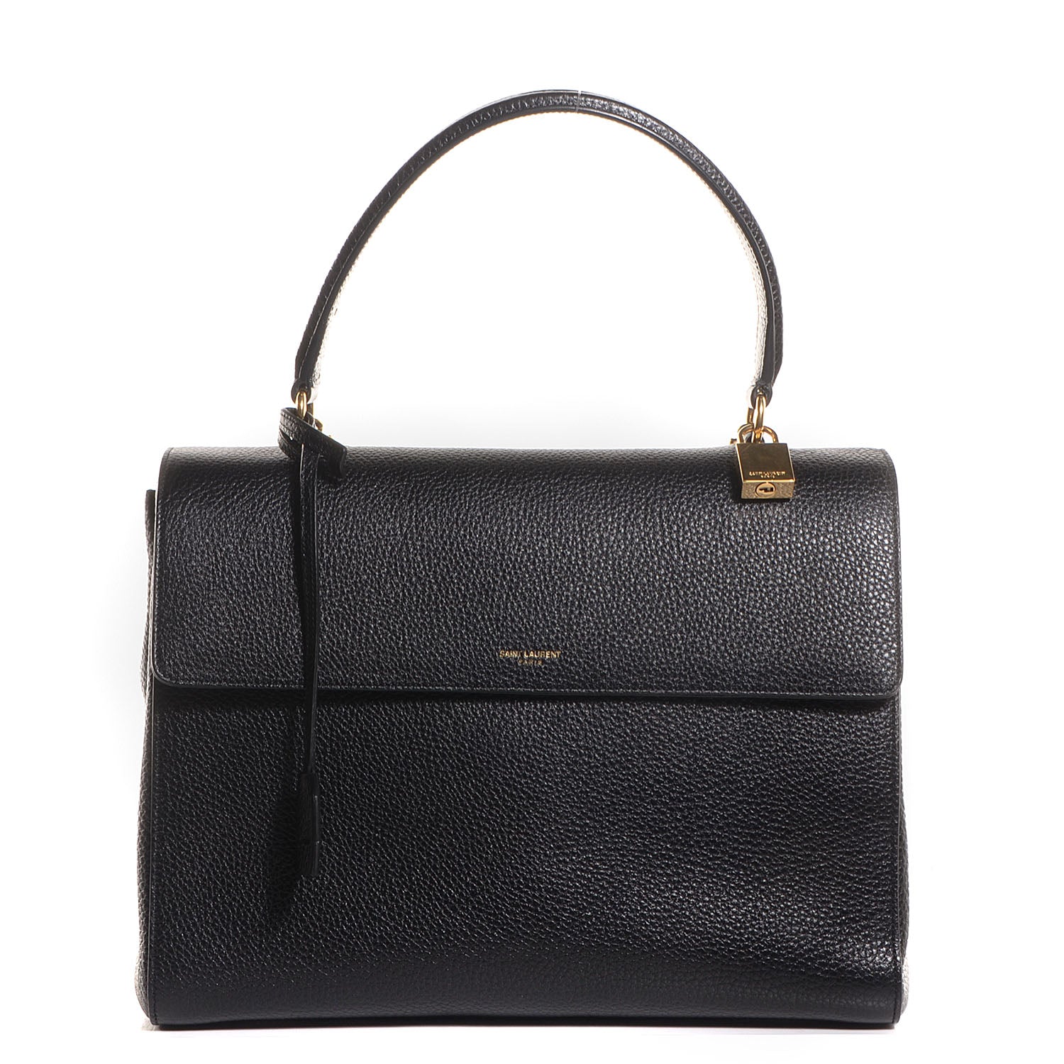 Saint Laurent Grained Calfskin Medium Moujik Top Handle Bag Black 1 of 11