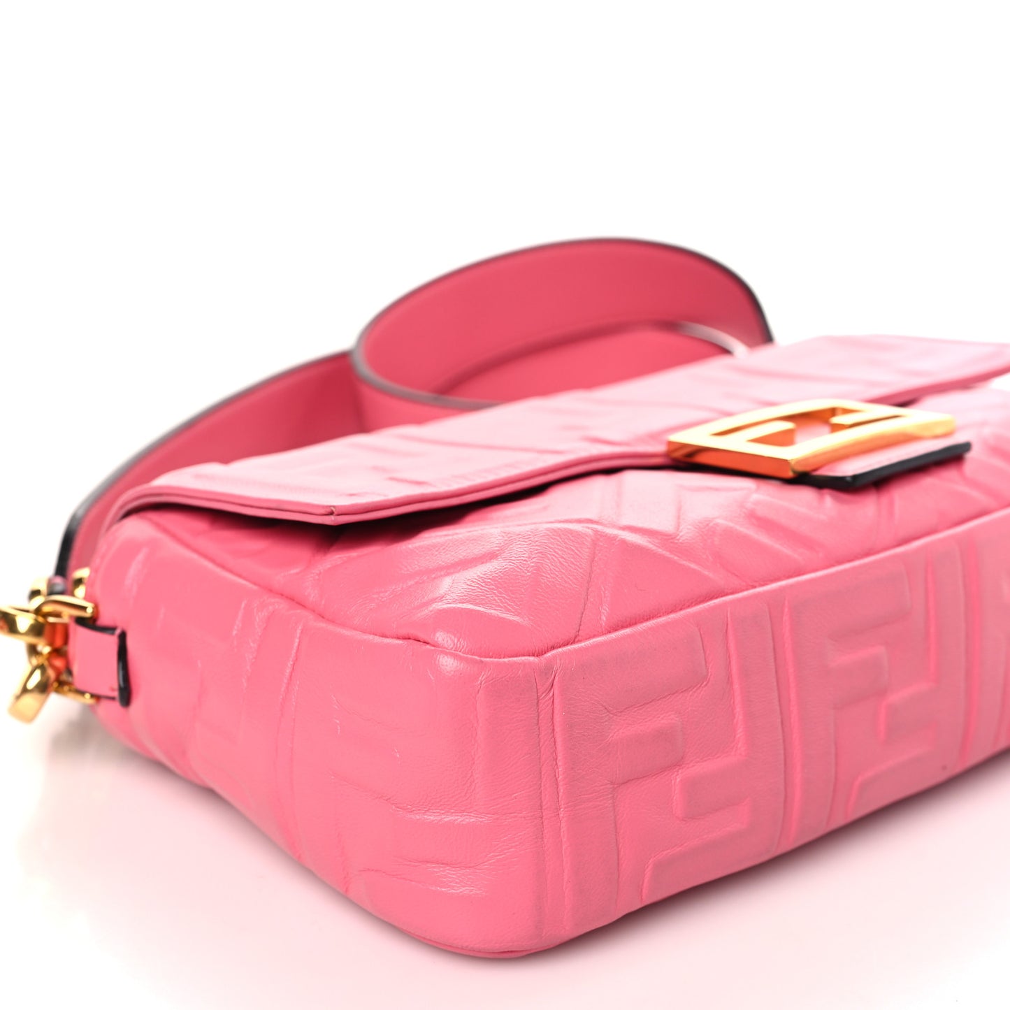 Nappa FF 1974 Embossed Baguette Rosa Fluo