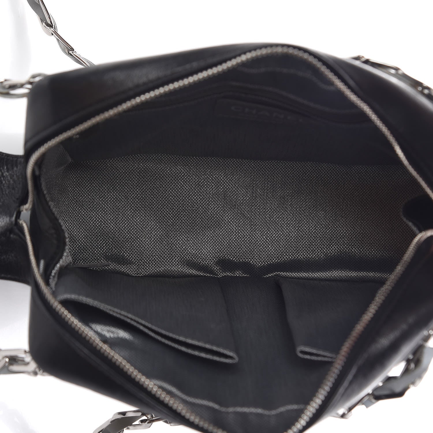 Chanel Lambskin Vertical Quilted Mademoiselle Small Camera Case Black 6 of 11