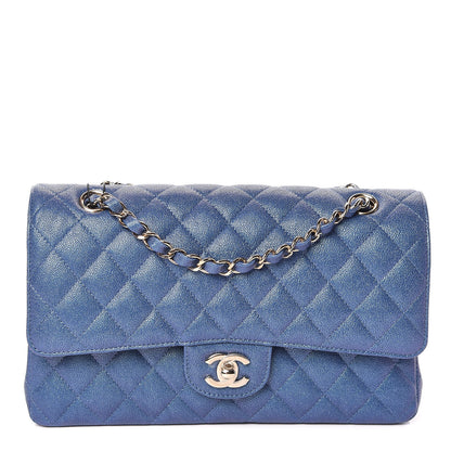 Chanel Iridescent Caviar Quilted Medium Double Flap Dark Blue 1 of 10