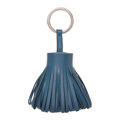 Hermes Lambskin Carmen Tassel Key Holder Blue Jean 1 of 3