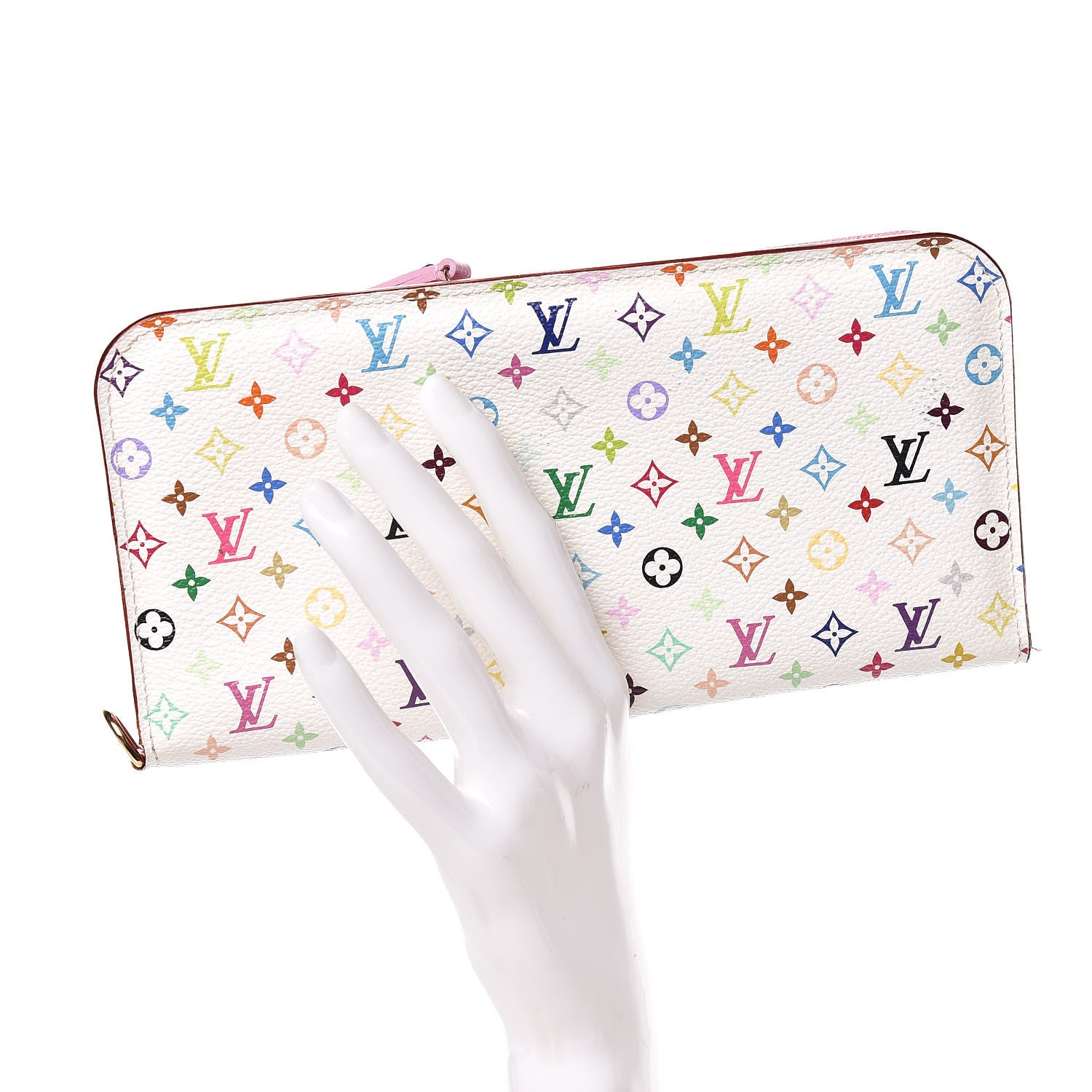 Louis Vuitton Monogram Multicolor Insolite Wallet White Litchi 2 of 10