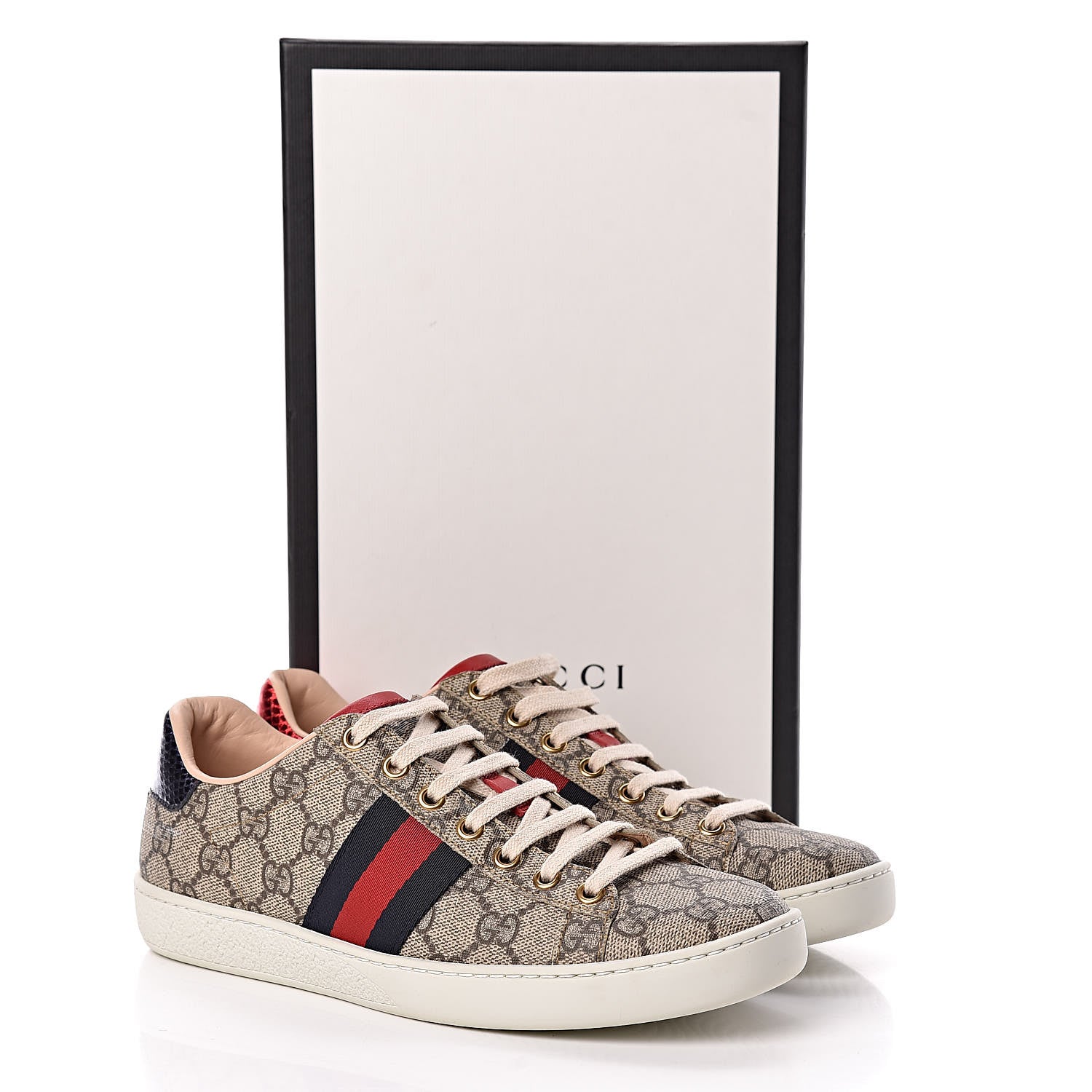 Gucci GG Supreme Monogram Womens Ace Low-Top Sneaker 37 Beige 13 of 13