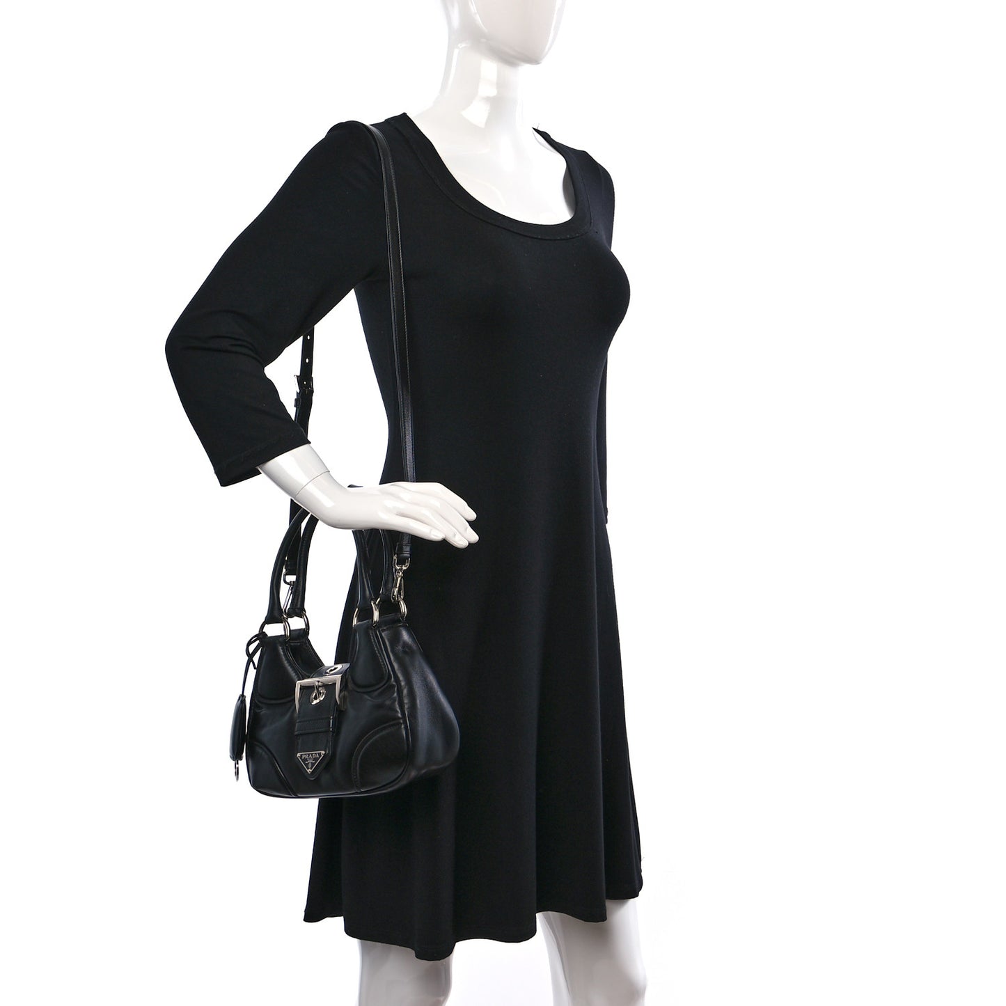 Nappa Soft Padded Re-Edition 2002 Moon Bag Black