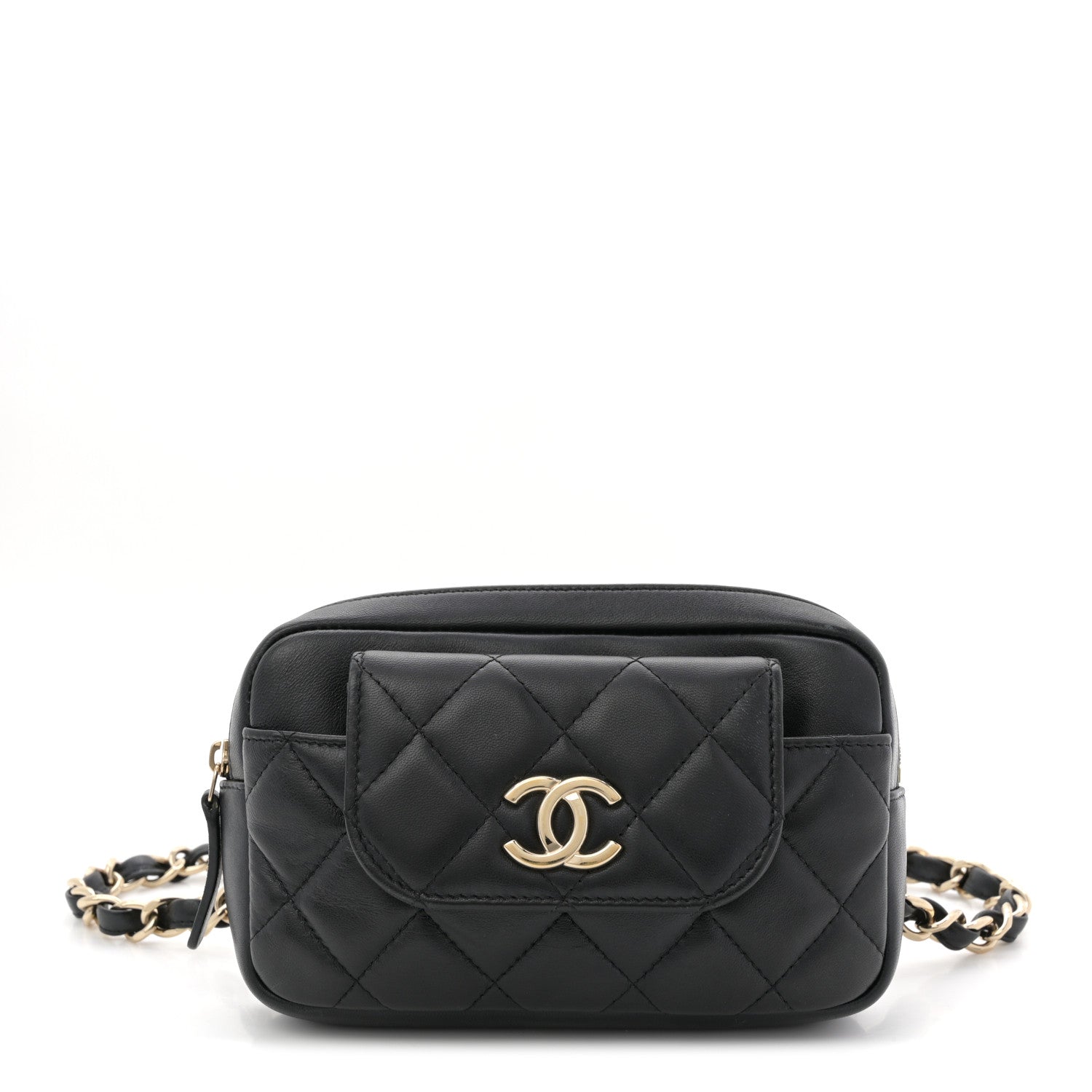 Chanel Lambskin Quilted Waist Bag Black 1 of 11