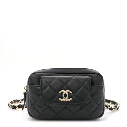 Chanel Lambskin Quilted Waist Bag Black 1 of 11
