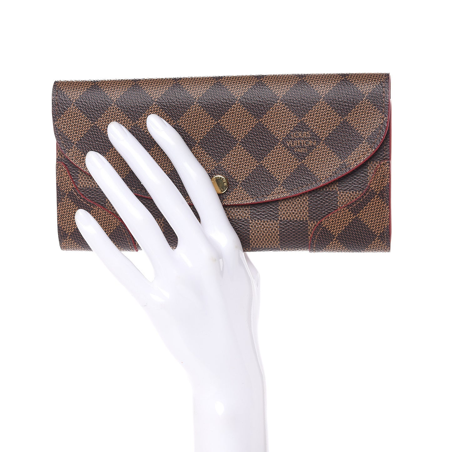 Damier Ebene Caissa Wallet Cherry