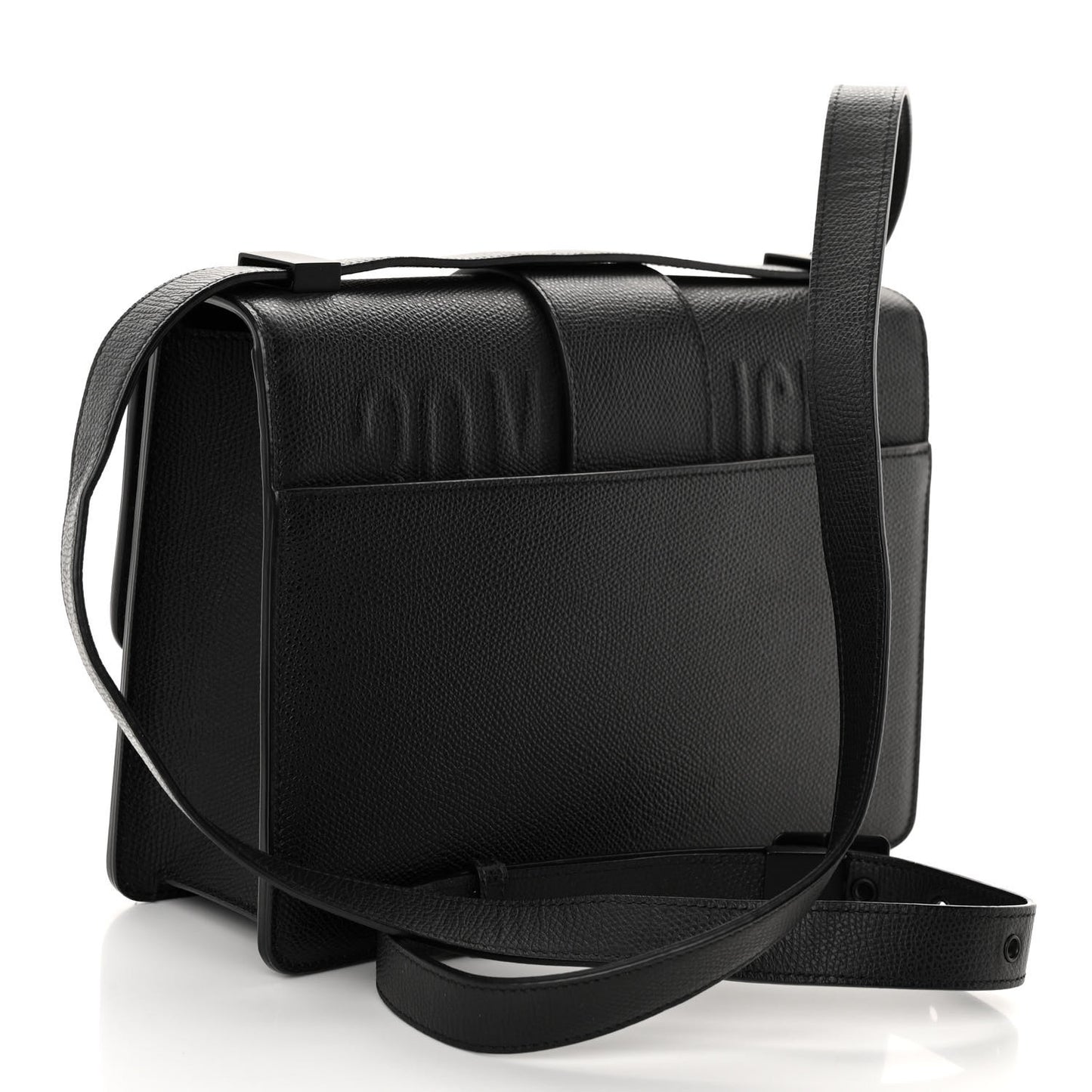 Ultra Matte Grained Calfskin 30 Montaigne Flap Bag Black