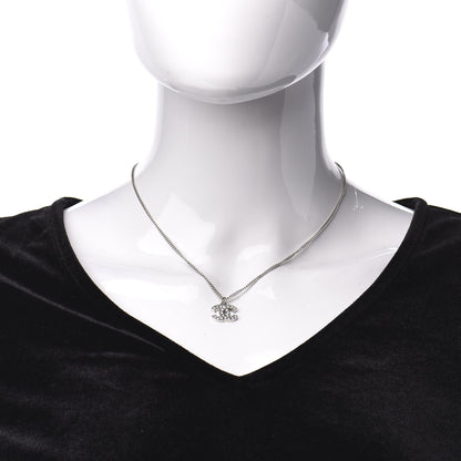 Chanel Crystal CC Necklace Silver 2 of 5