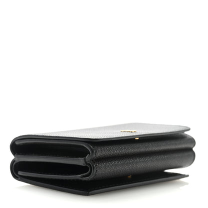 Burberry Grained Calfskin TB Compact Tri-Fold Wallet Black 4 of 6