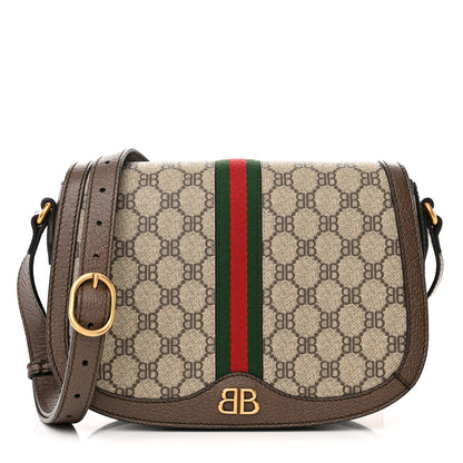 Gucci X BALENCIAGA BB Supreme Monogram Web Small Ophidia Shoulder Bag Beige New Acero 1 of 10