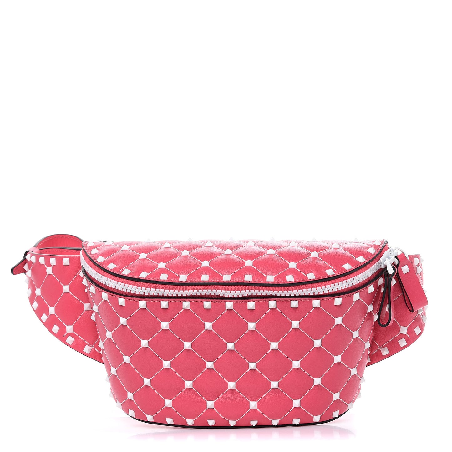 Lambskin Free Rockstud Spike Belt Bag Shadow Pink