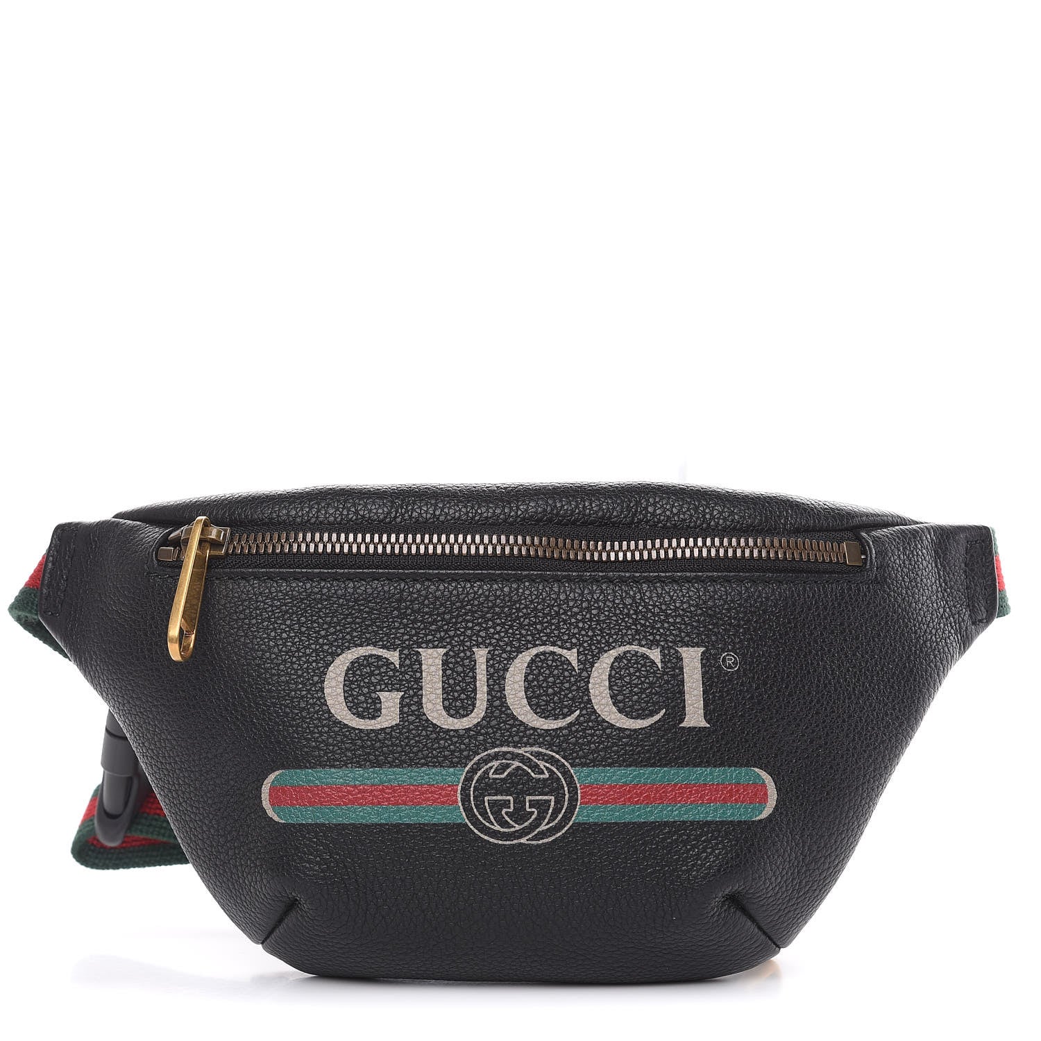 Gucci Grained Calfskin Small Logo Belt Bag Black 1 of 9