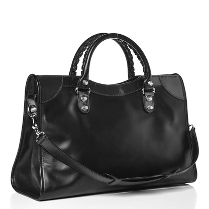 Balenciaga Smooth Calfskin Metallic Patent Giant 12 Silver Hardware City Black Gris 3 of 8