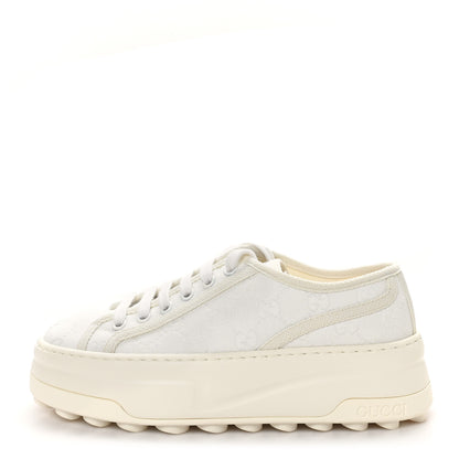 Gucci GG Monogram Womens 1977 Tennis Platform 52mm Sneakers 35 Great White Mystic White 1 of 8