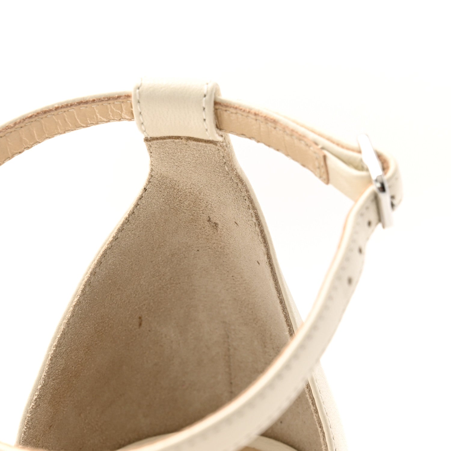 Jimmy Choo Calfskin Crystal Bing 105 Sandals 40 Latte 8 of 9