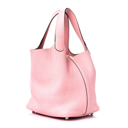 Hermes Taurillon Clemence Picotin Lock 18 PM Rose Sakura 1 of 8