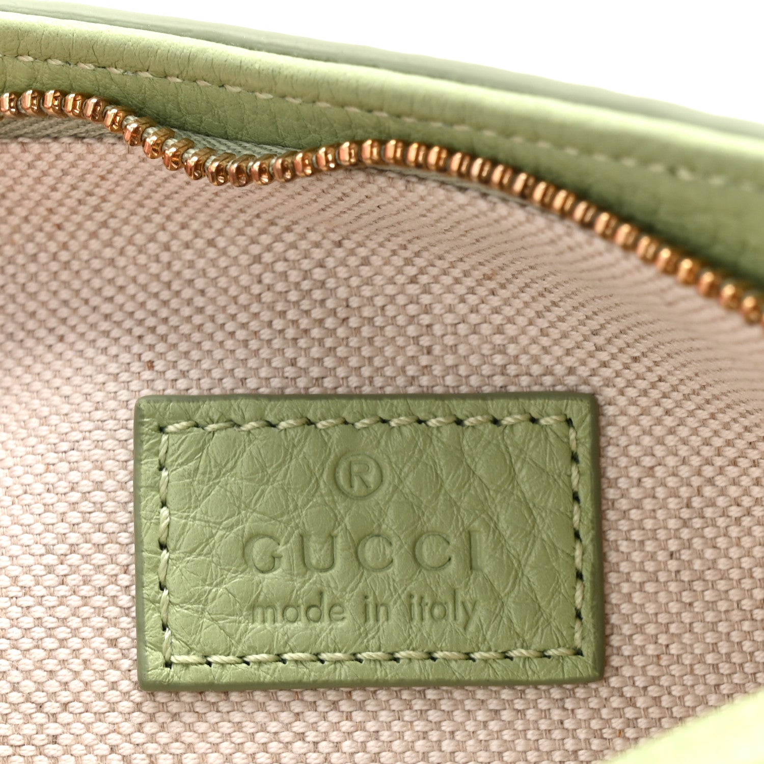 Gucci GG Grainy Calfskin Emblem Super Mini Shoulder Bag Sage Leaf 6 of 11