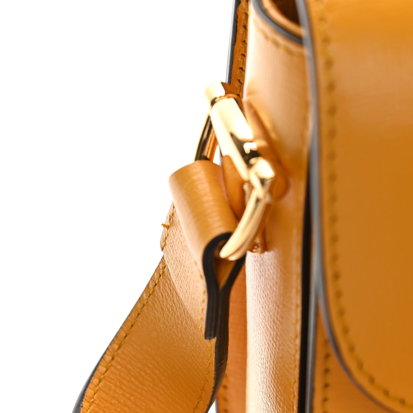 Textured Calfskin Horsebit 1955 Shoulder Bag Yellow