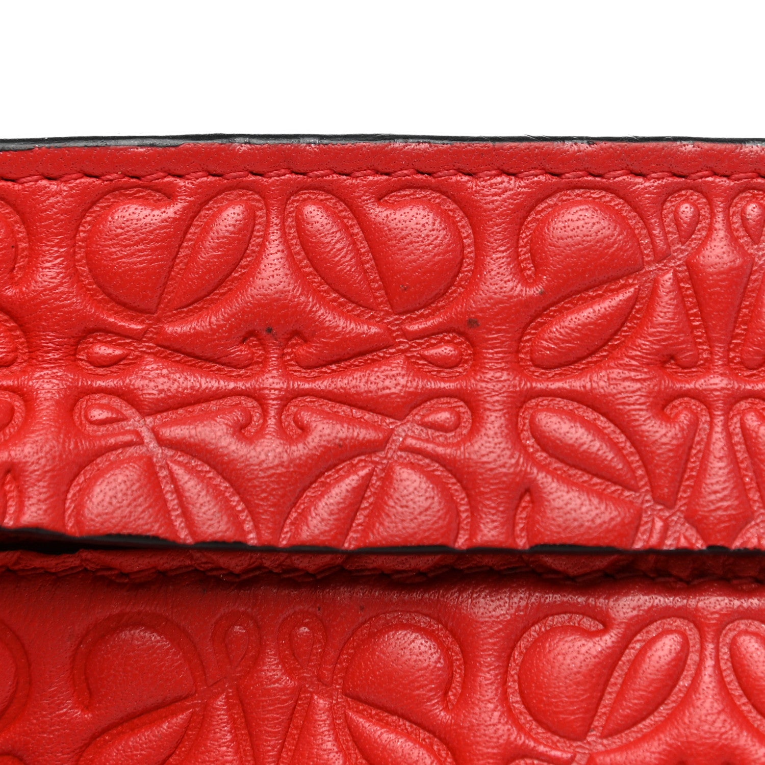 Loewe Calfskin Embossed Repeat T Pouch Red 9 of 9