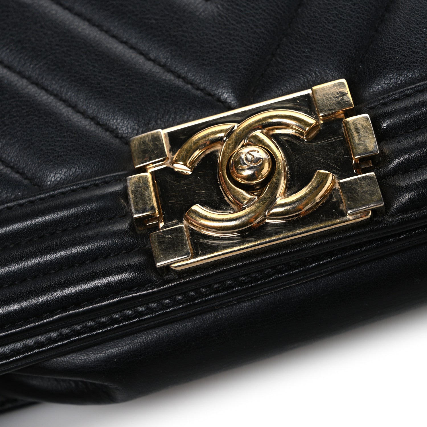 Chanel Calfskin Chevron Quilted Small Boy Flap Black 11 of 11