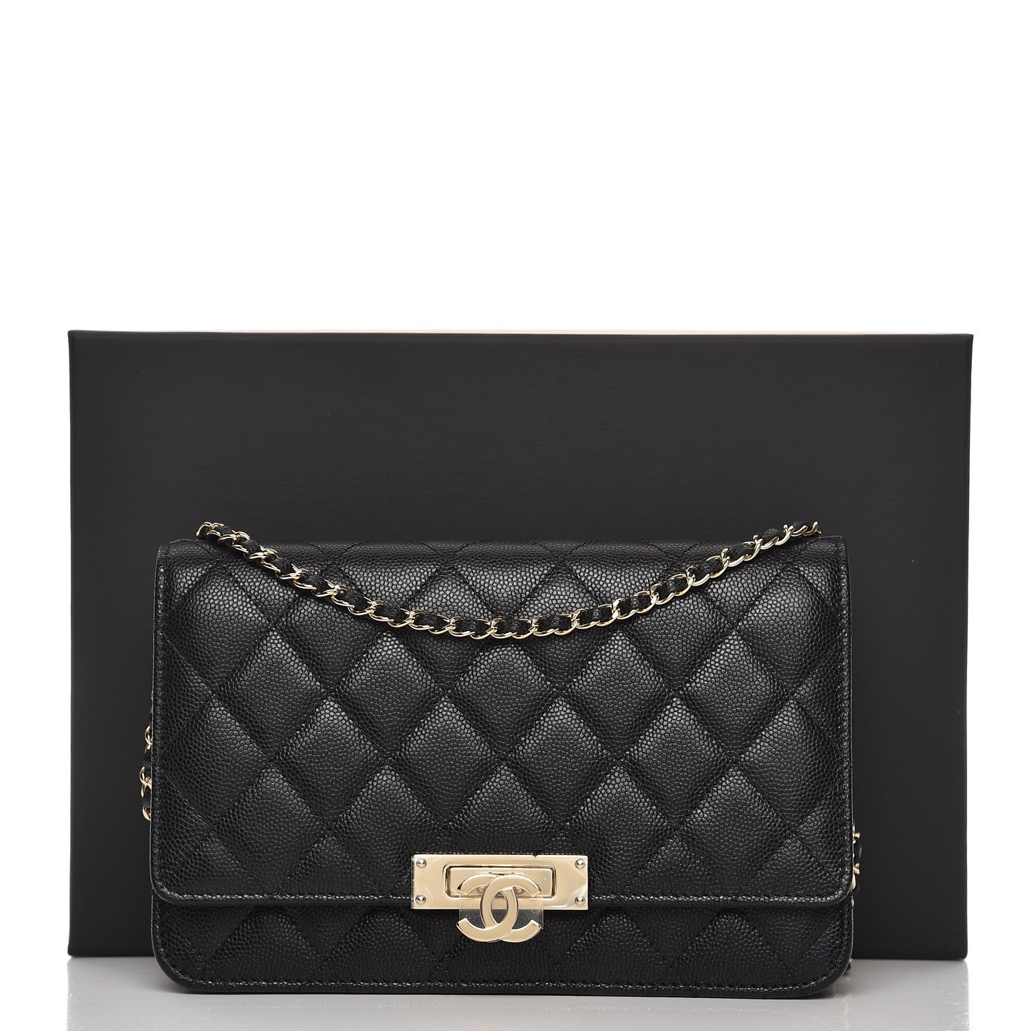 Chanel Caviar Quilted Golden Class Wallet On Chain WOC Black 9 of 9