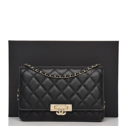Chanel Caviar Quilted Golden Class Wallet On Chain WOC Black 9 of 9