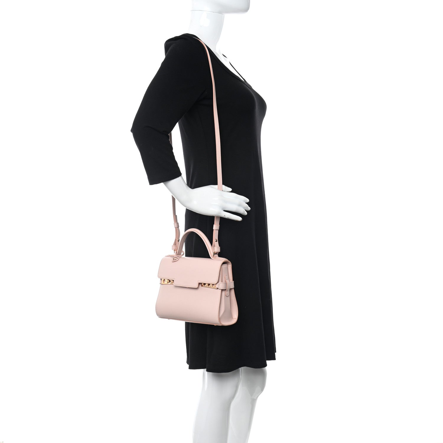 Delvaux Smooth Calfskin Mini Tempete Satchel Nude 2 of 10