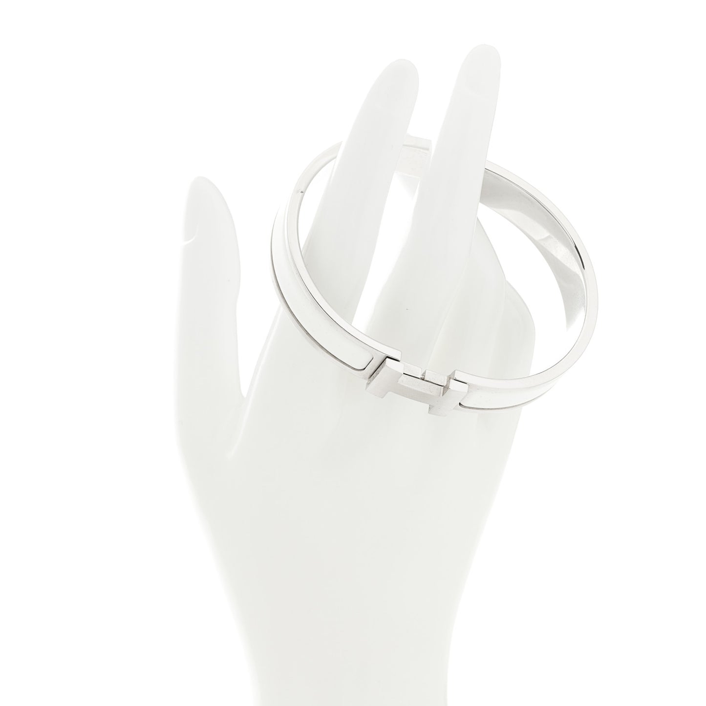 Matte Enamel Narrow Clic Clac HH Bracelet PM White