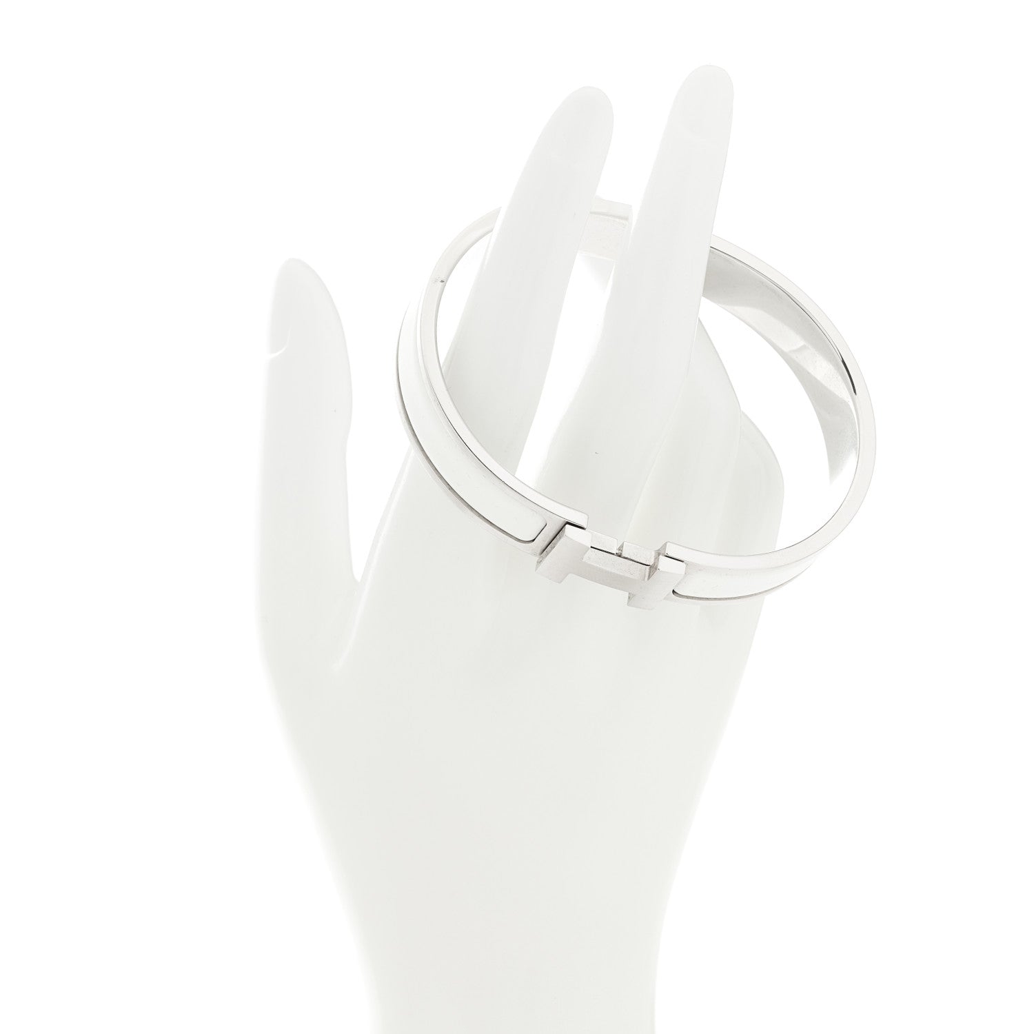 Hermes Matte Enamel Narrow Clic Clac HH Bracelet PM White 2 of 5