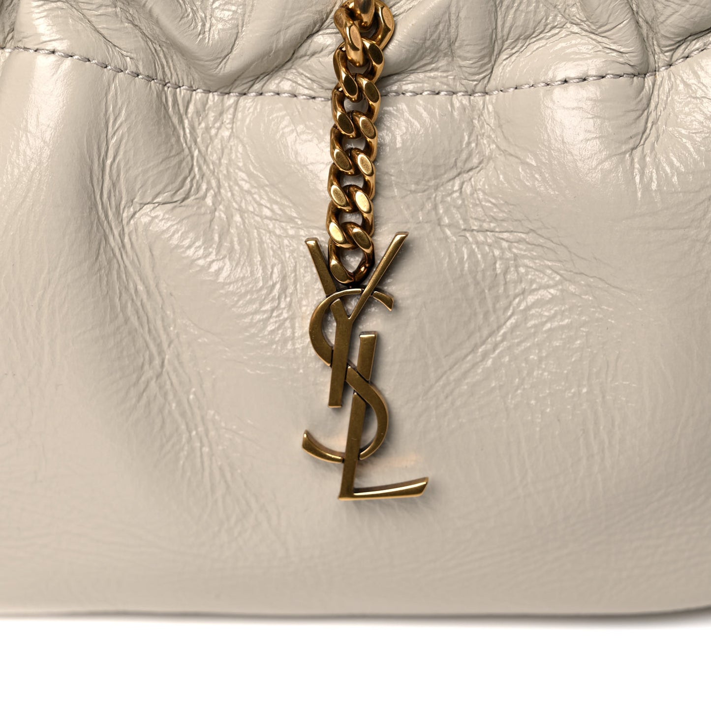 Calfskin Pac Pac Ruched Hobo Winter White