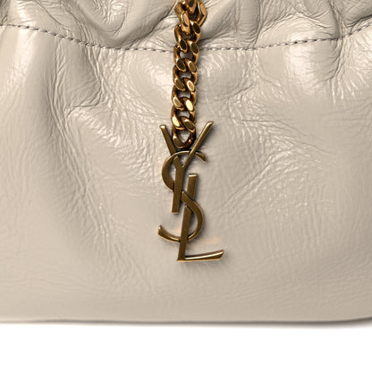 Saint Laurent Calfskin Pac Pac Ruched Hobo Winter White 10 of 11
