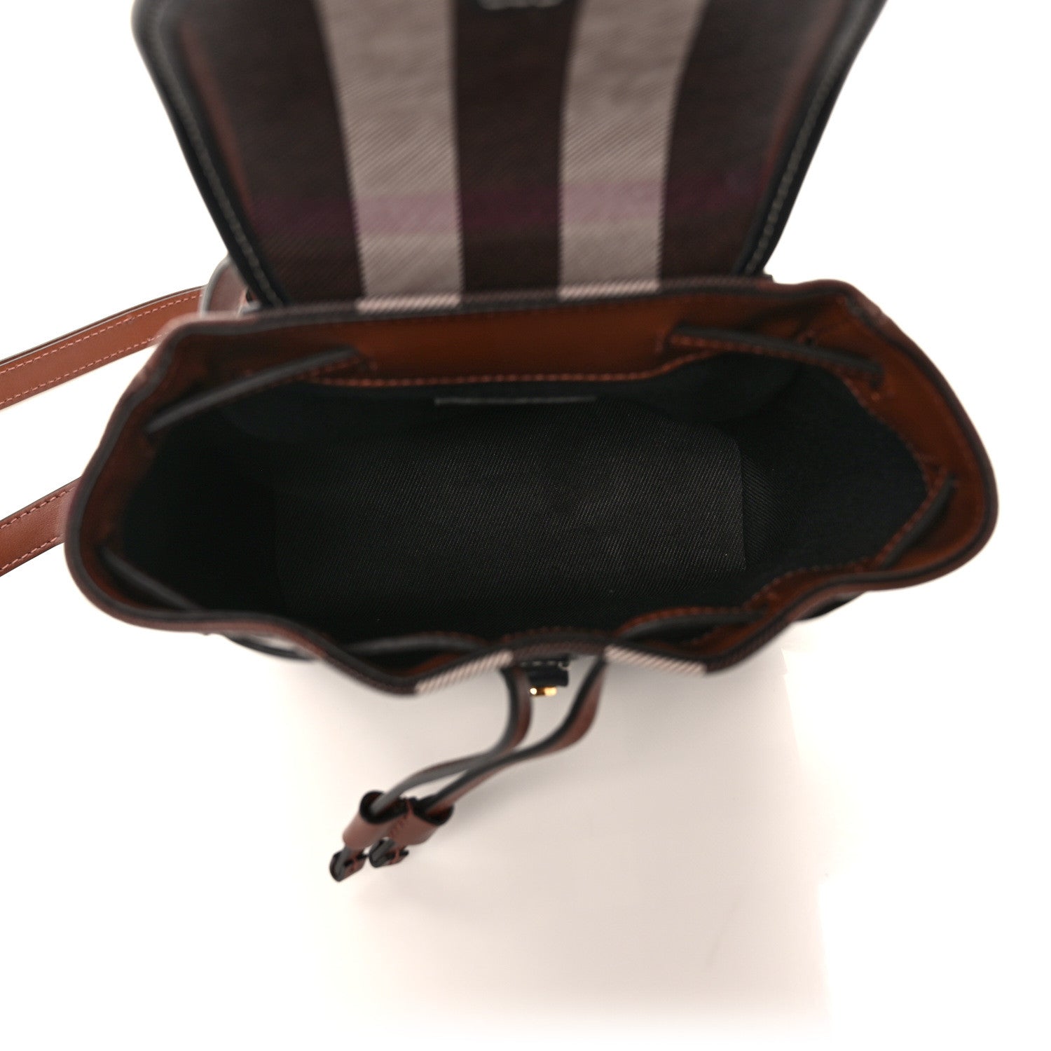Burberry House Check Canvas Calfskin Micro Backpack Dark Birch Brown 5 of 9