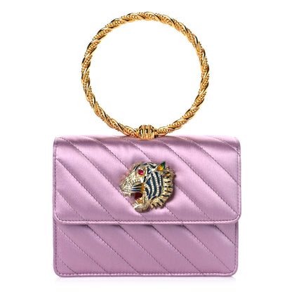 Gucci Satin Quilted Rajah Broadway Ring Top Handle Bag Purple 1 of 10