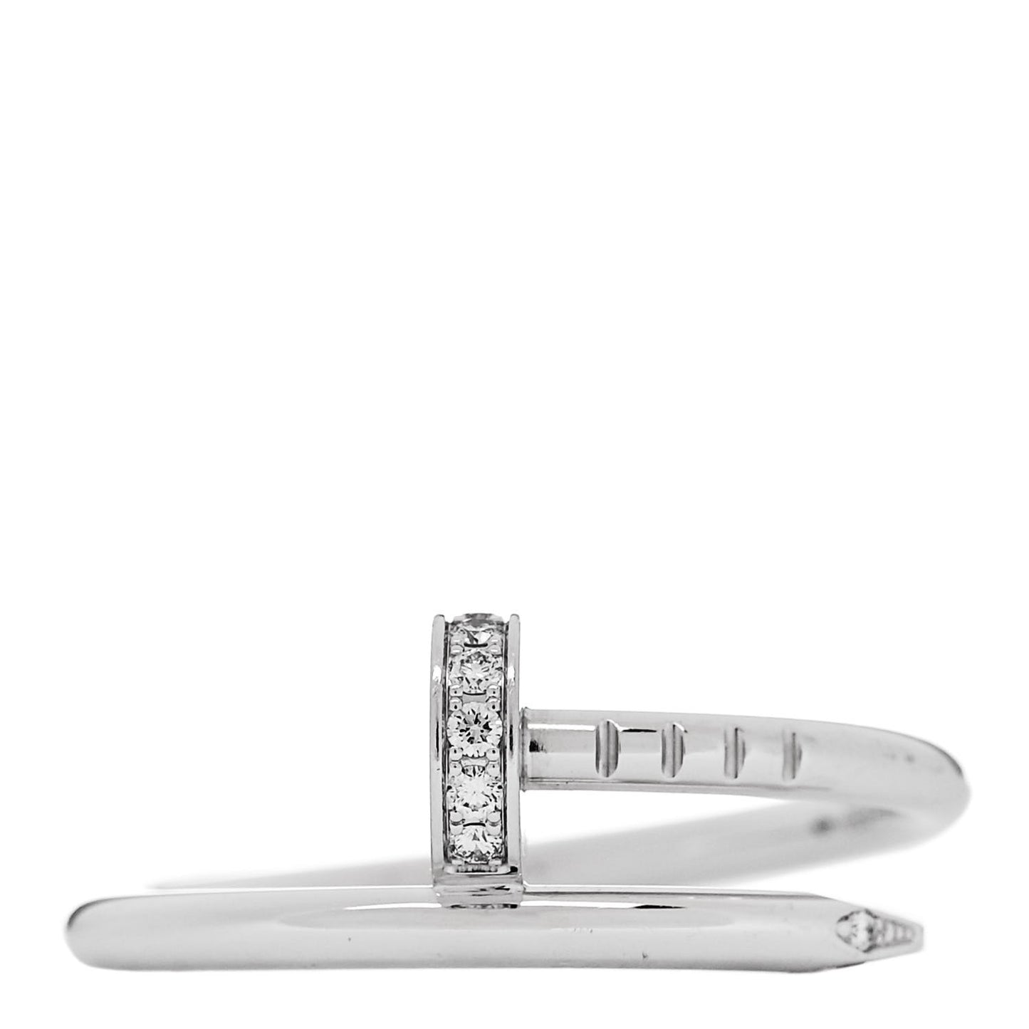18K White Gold Diamond Small Juste Un Clou Ring 51 5.75