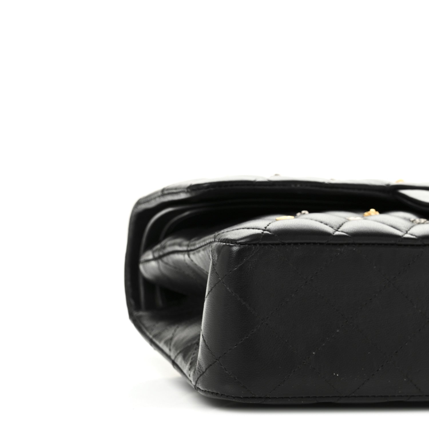 Chanel Lambskin Quilted Studded Medium Double Flap Black 9 of 10