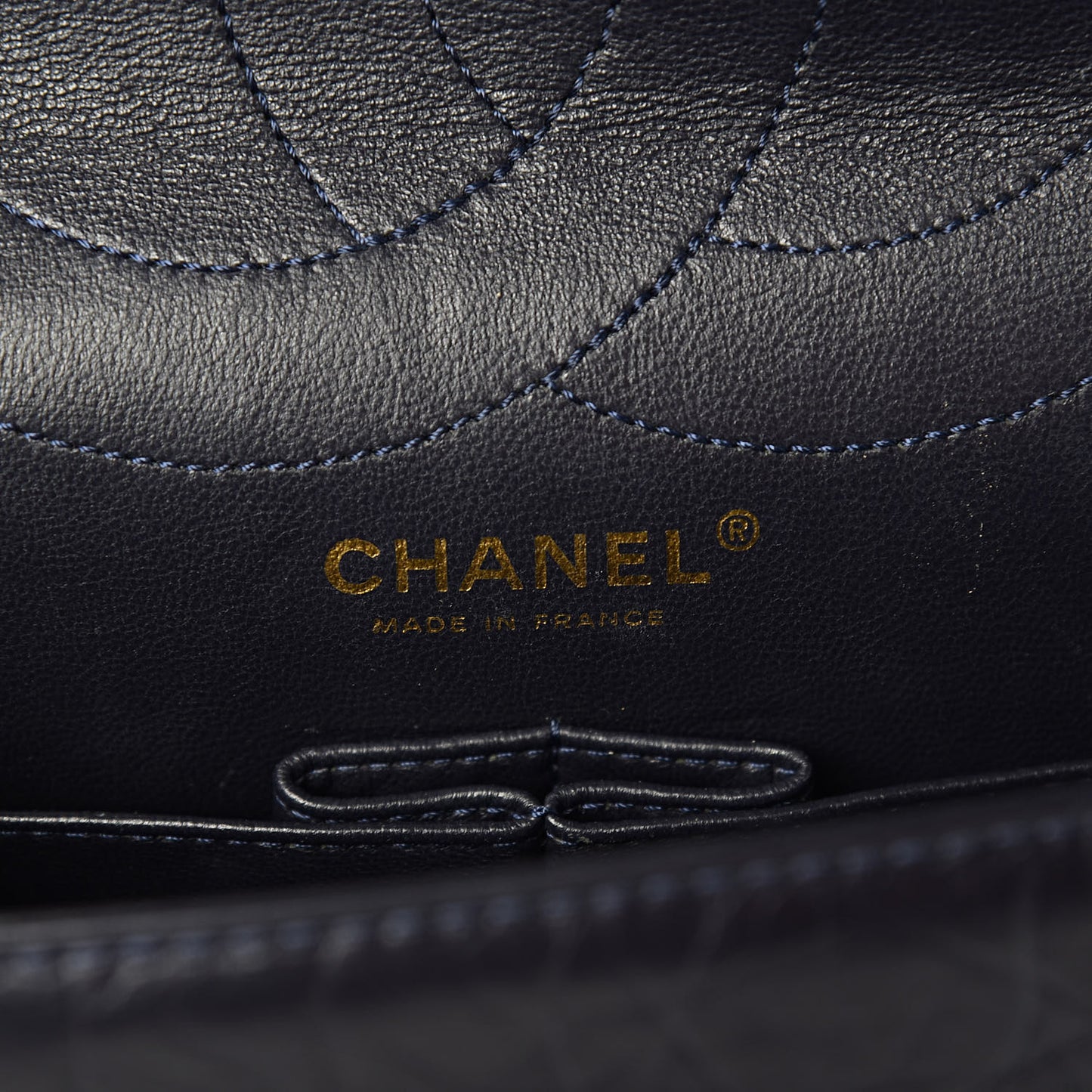 Aged Calfskin Quilted 2.55 Reissue 227 Flap Navy Blue