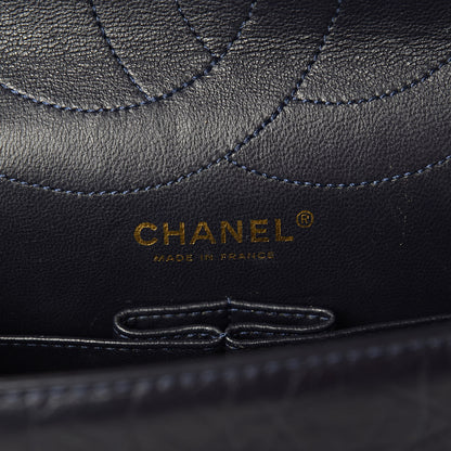 Chanel Aged Calfskin Quilted 2.55 Reissue 227 Flap Navy Blue 6 of 10