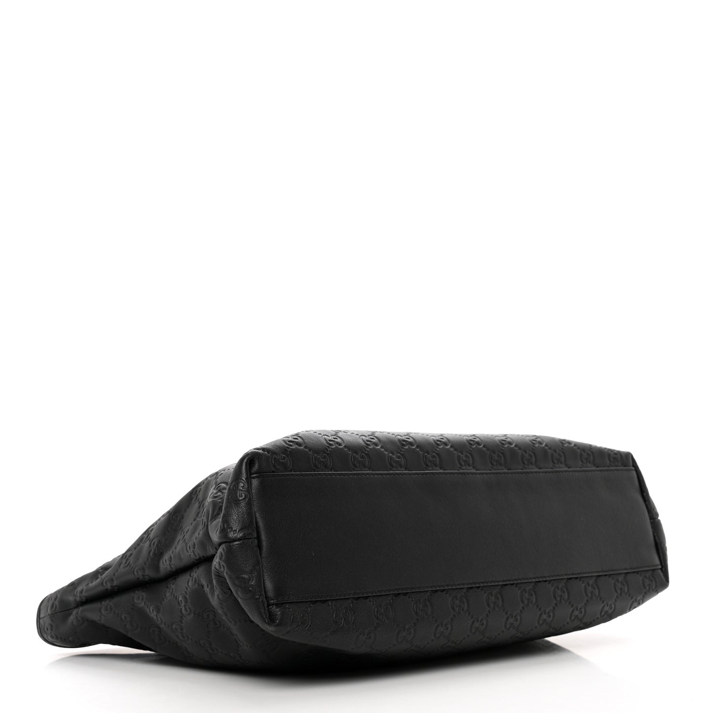 Guccissima Medium Zippered Shopping Tote Black