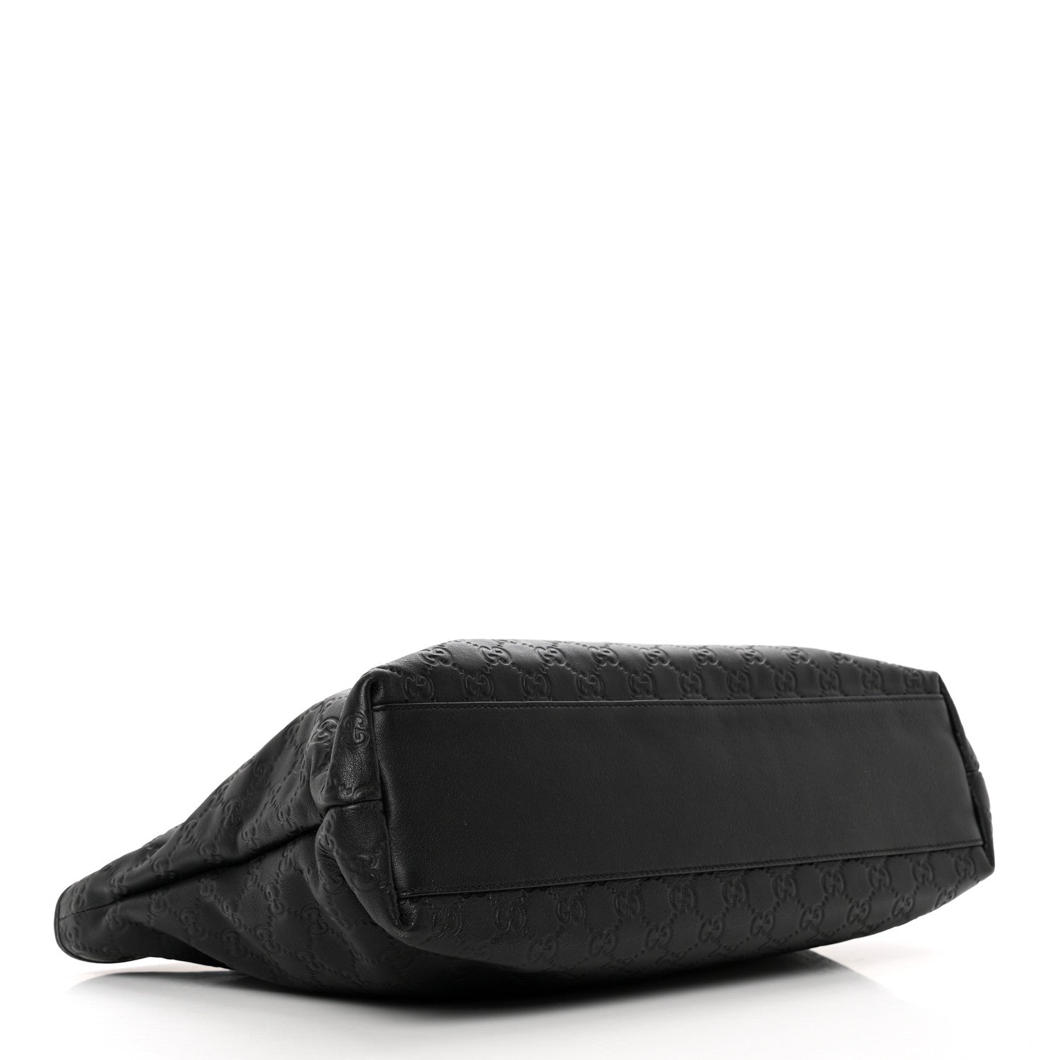 Gucci Guccissima Medium Zippered Shopping Tote Black 4 of 10