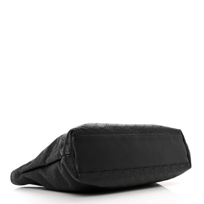 Gucci Guccissima Medium Zippered Shopping Tote Black 4 of 10