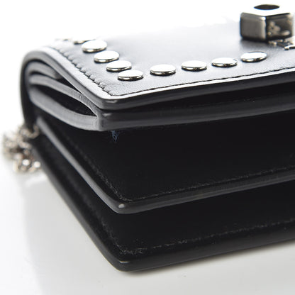 Burberry Calfskin Studded Jessie Chain Card Case Black 9 of 10