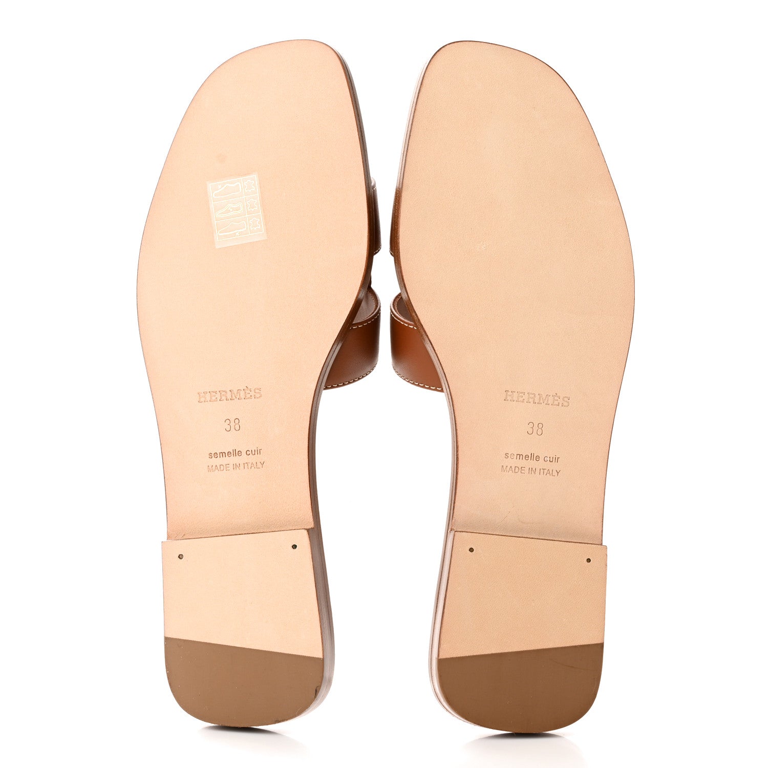 Hermes Box Calfskin Oran Sandals 38 Gold 5 of 11