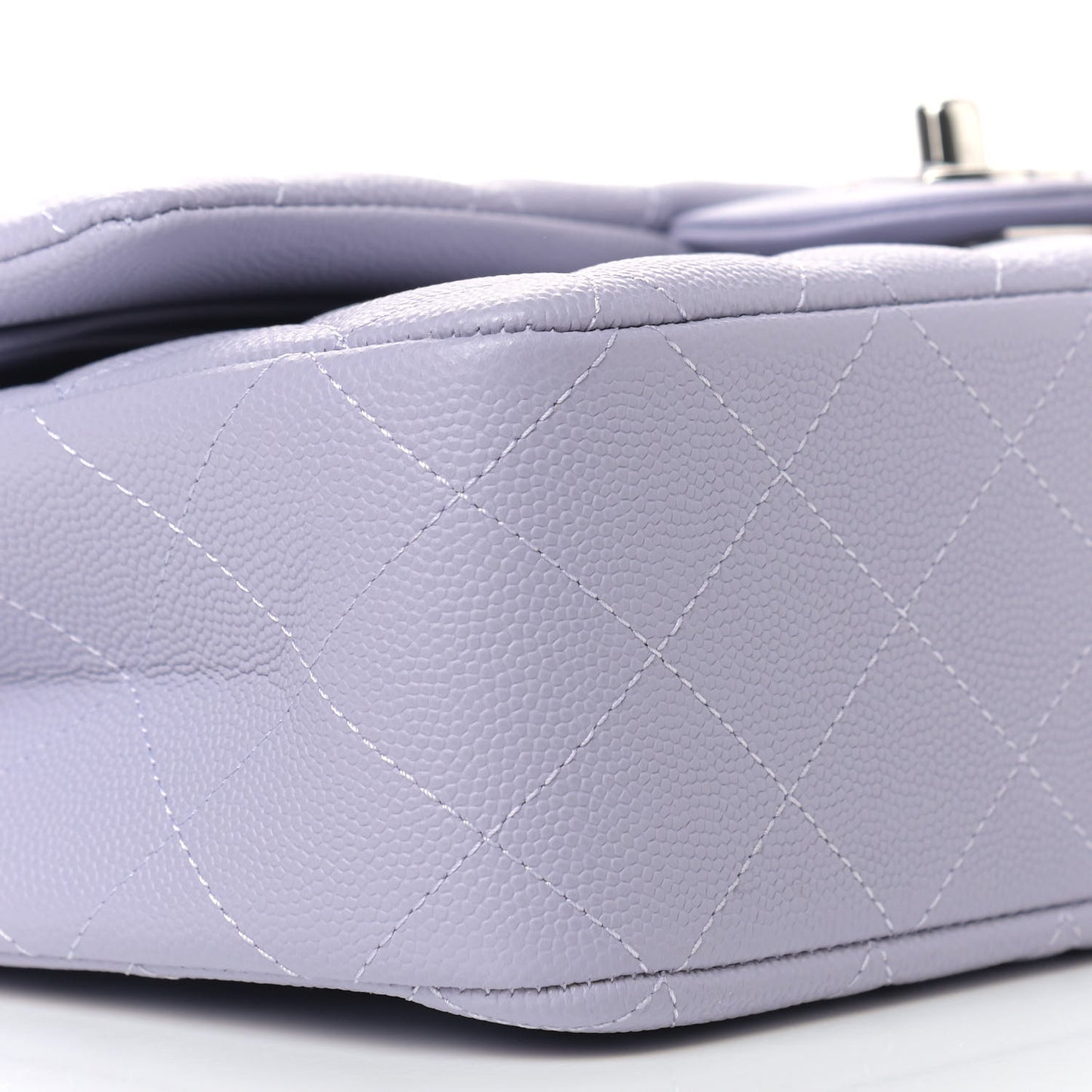 Caviar Quilted Medium Double Flap Light Purple