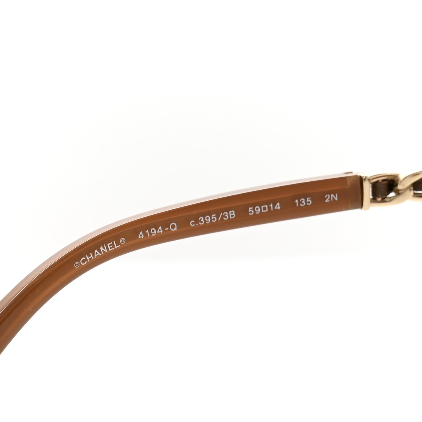 Lambskin Aviator Chain Sunglasses 4194-Q Gold