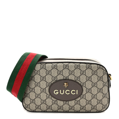 Gucci GG Supreme Monogram Web Neo Vintage Shoulder Bag Beige New Acero Crop 1 of 9