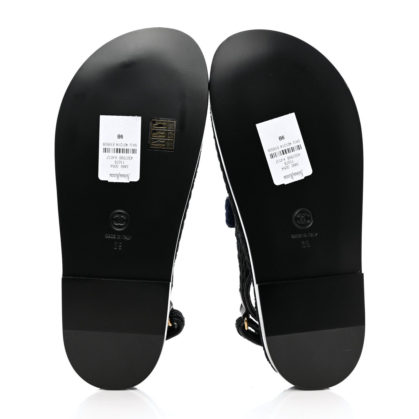 Knit Fabric Velcro Dad Sandals 39 Black Dark Blue Light Blue
